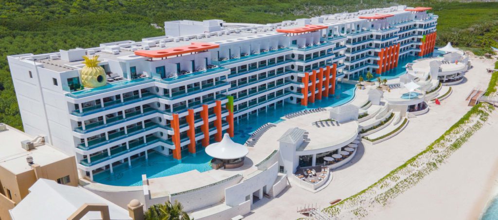 An aerial view of Nickelodeon Resort Punta Cana, one of the best resorts in the Dominican Republic for families!