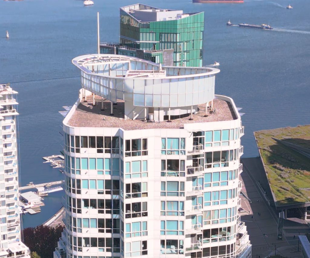 An exterior view of the Vancouver Marriott Pinnacle Downtown