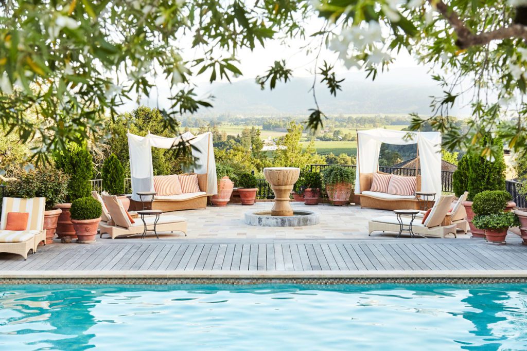 The outdoor pool at Auberge du Soleil in Napa Valley