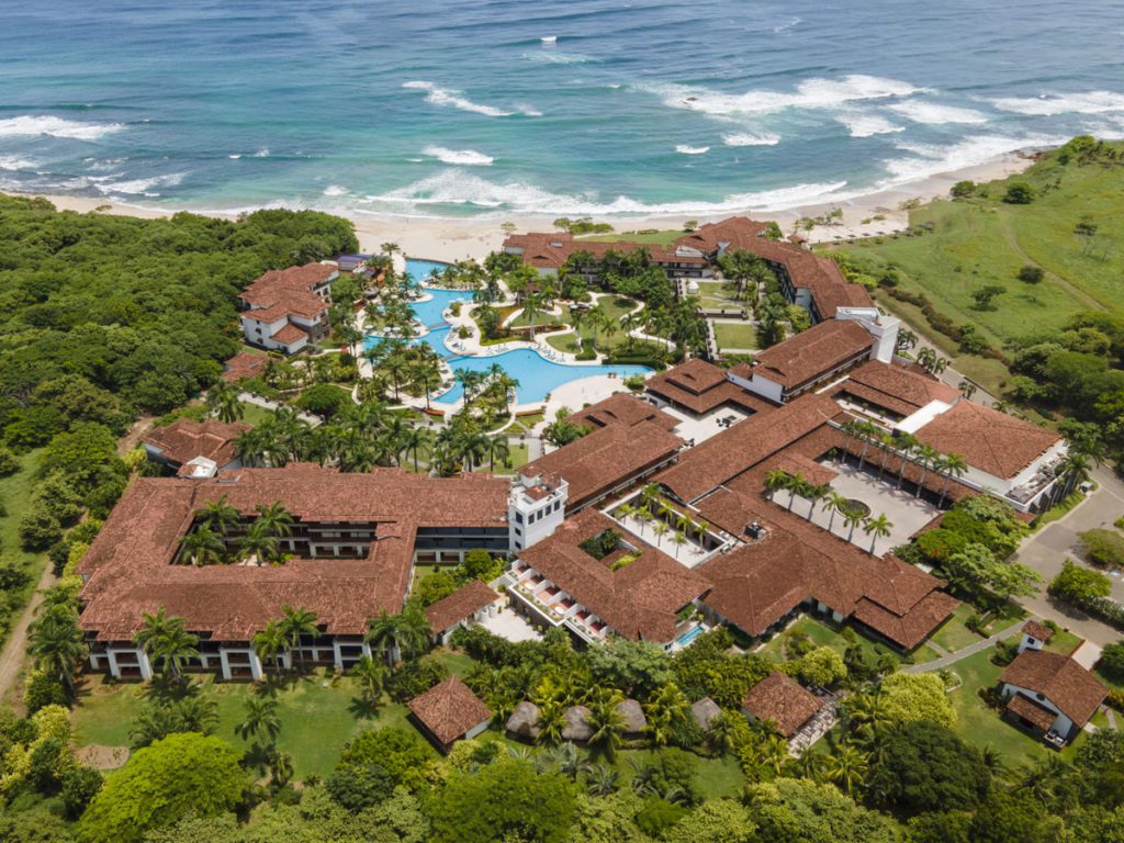 An aerial view of the JW Guanacaste in Costa Rica, one of the best all-inclusive resorts for families. 