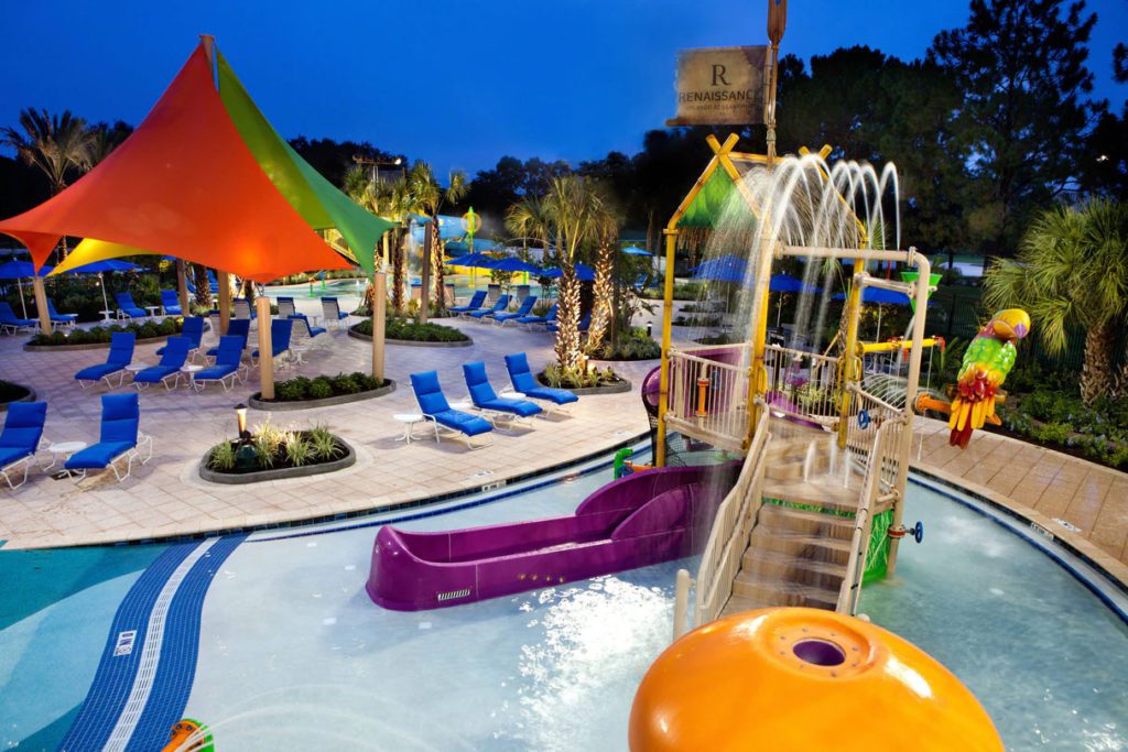 The on-site water park at the Renaissance Orlando at SeaWorld.