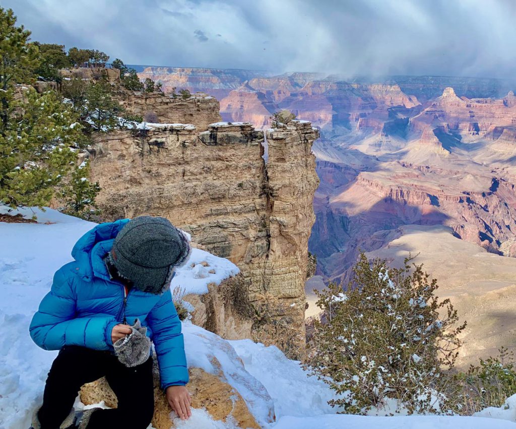 A child overlooking The Grand Canyon in Arizona.